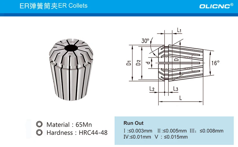 CNC Machine Tools ER25 Clamping Collet DIN6499B ER11 ER16 ER20 ER25 ER32 ER40 Spring Collets - ER Collets - 2