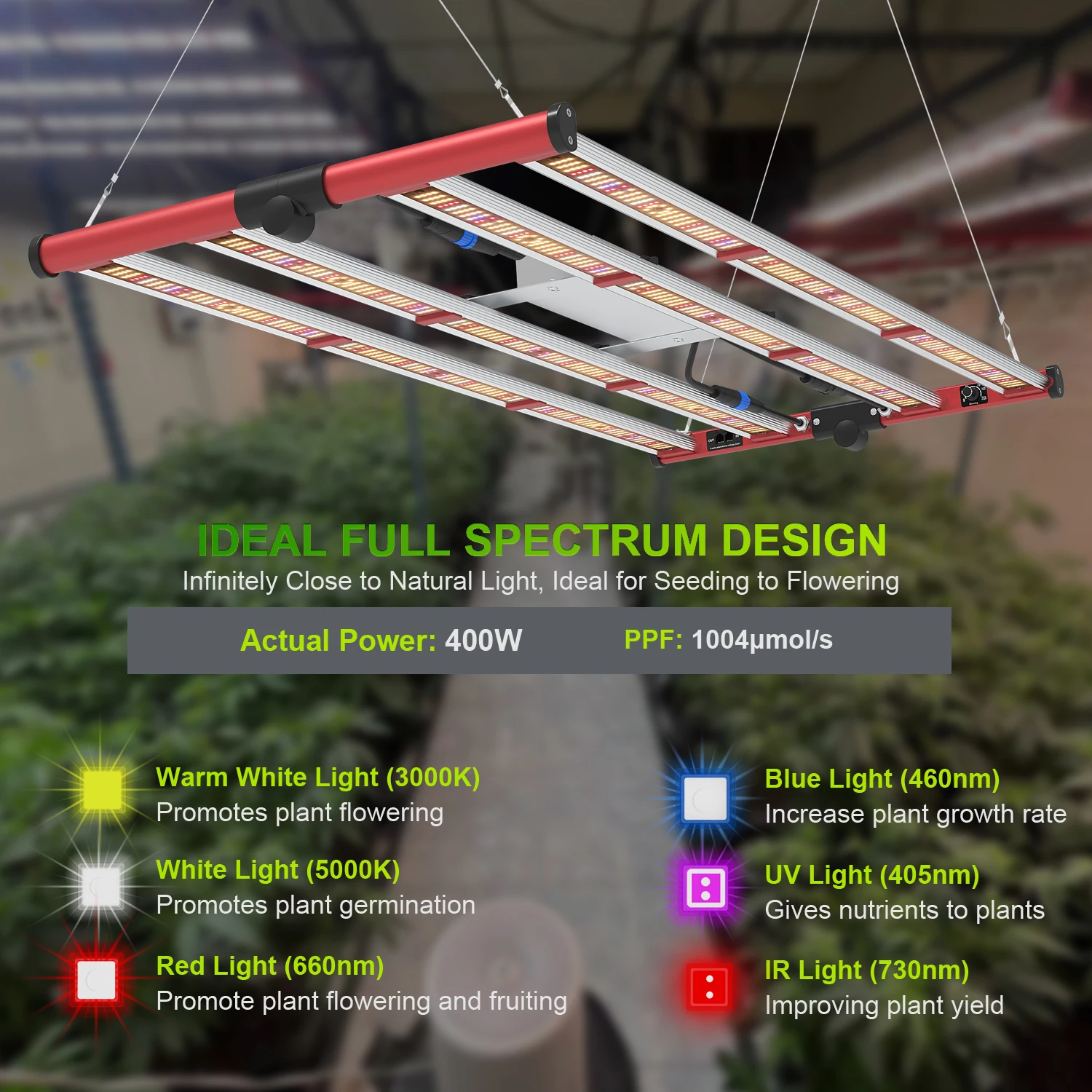 AGLEX 400W Full Spectrum Far Red Commercial Indoor LED Grow Light Indoor Grow Panels Hydroponic Grow LED Lights