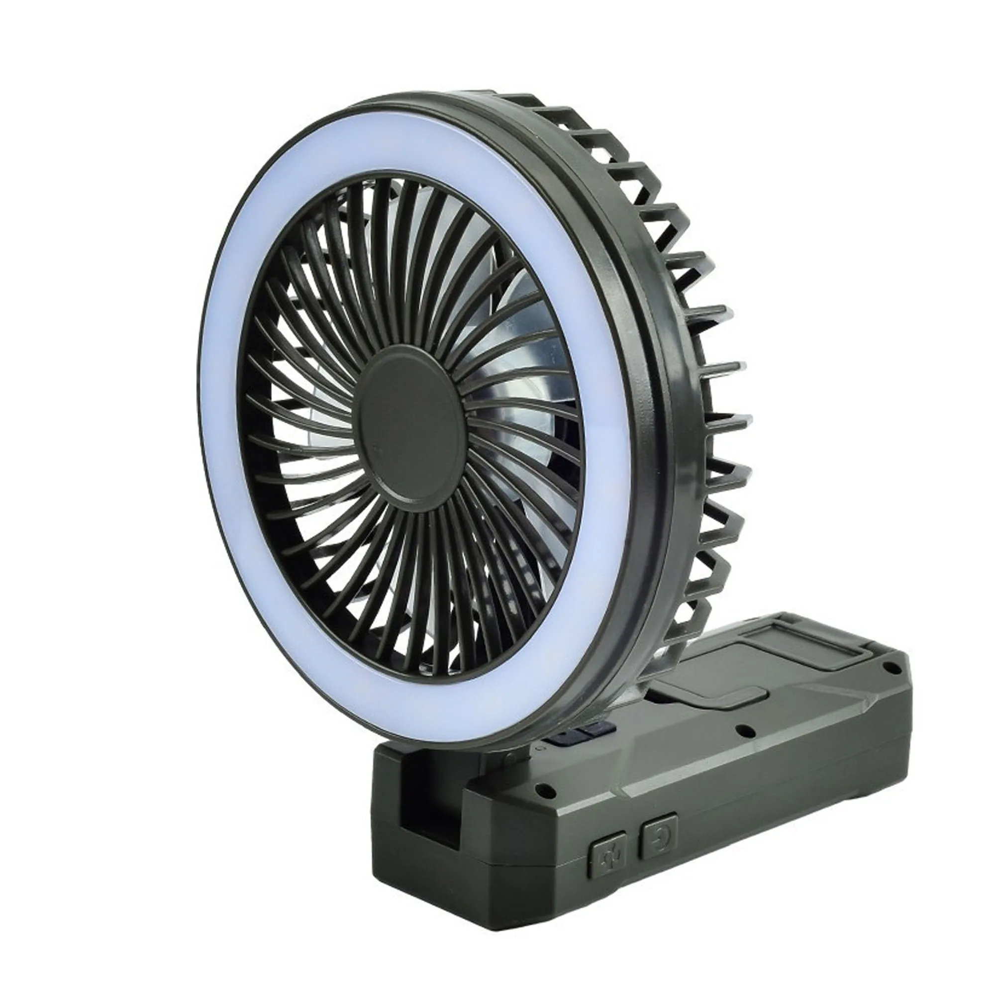 Мини-вентилятор с возможностью нанесения логотипа, портативный мини-вентилятор с USB-зарядкой, 2 в 1, персональный внешний аккумулятор, настольный вентилятор для улицы со светом