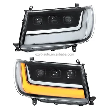 YBJ car accessories Daytime Running Light For Toyota LandCruiser LC100 1998-2007 to LC300 style LED Projetor FJ100 Headlight