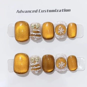 High quality Diamond Dusted Elegent Luxe Handcrafted Nail Art with Exquisite Gem 10pcs press on nails ABS fake nails 24800-24899