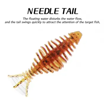 CHEERY 10pcs/bag 50mm 1.6g Double Color PVC Soft Worm Bait Artificial Plastic Fishing Lure for Lake Bass Catfish Bream Target – Soft Lure – view 3