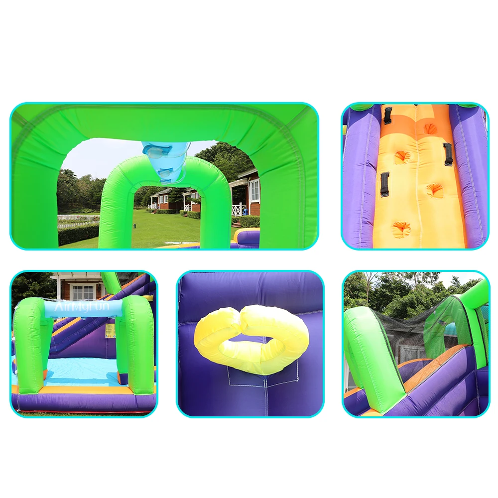 Fashion in summer Factory bouncing spiderman inflatable castle with slide pool