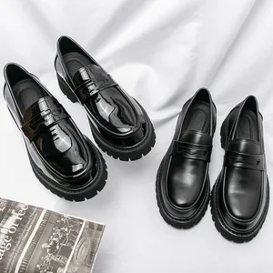 Wedding Shoes Height Increasing Autumn Slip-On Platform Formal Leather Men's Shoessign Fashion Oxfords Casual Dress Shoes