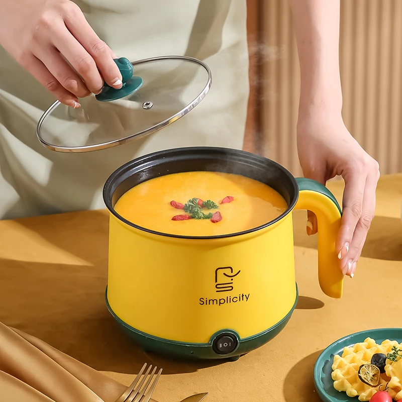 Multi Function Mini Hot Pot Multi Electric Rice Cooker Cooking Pot Food Pan Non Stick Coating Frying Pan Household Portable 600