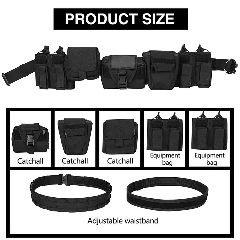Outdoor Tactical Belt Set Combination Detachable Adjustable Waist Belt With Accessory Packs Hunting Game Tactical Belt