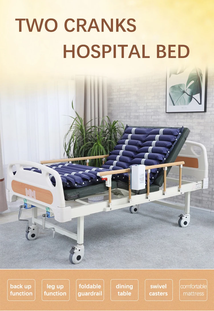 Manual Hospital Bed 2 Crank,Medical Hospital Nursing Bed,Hospital