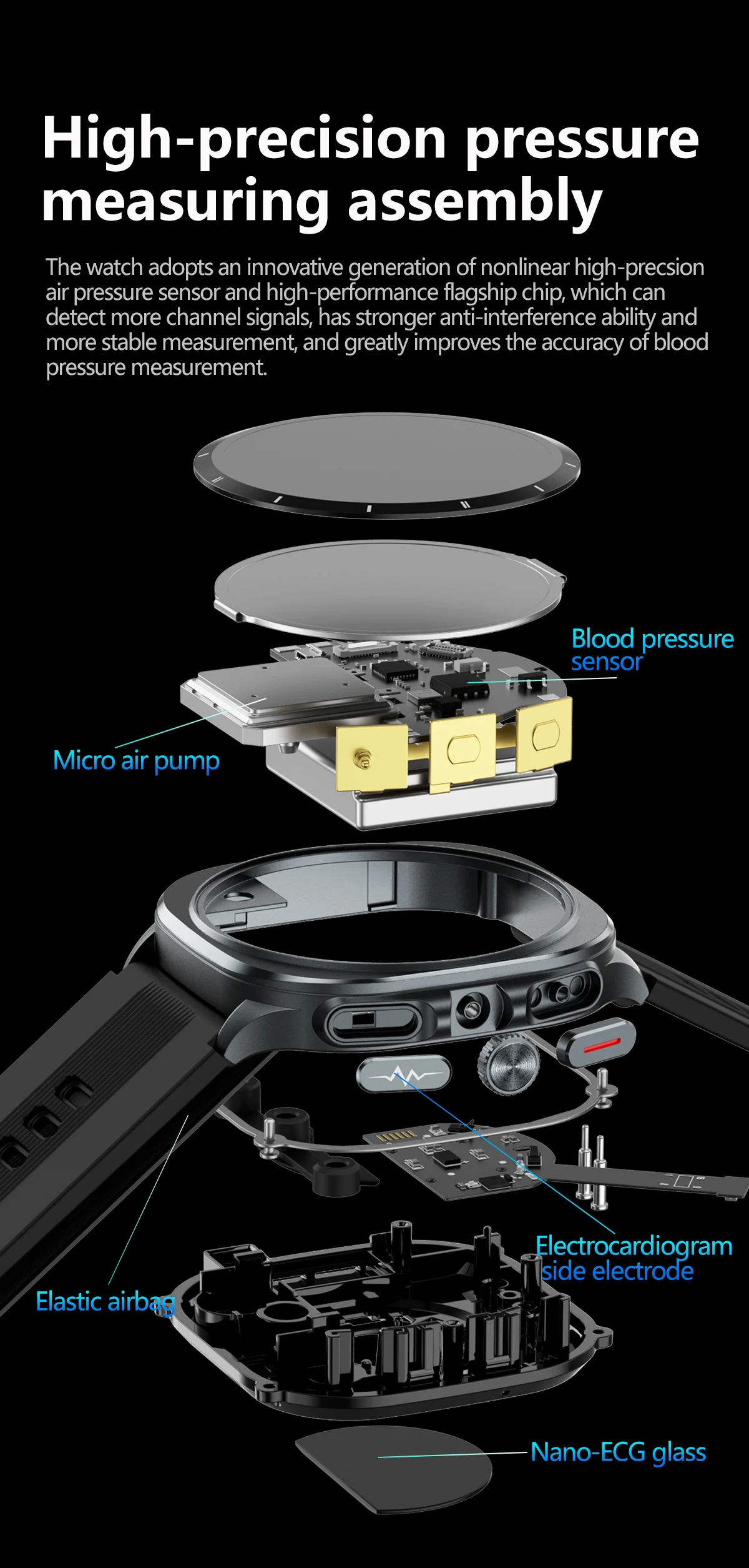 Tk65 Ecg Health Reloj Smartwatch With Air Pump 1.43inch Amoled Blood Pressure Sleep Monitoring Sos Elderly Smart Watch 2025 - Buy 2025 Health Smart Watch Ecg Smart Watch For Men elderly Reloj Smart Watch