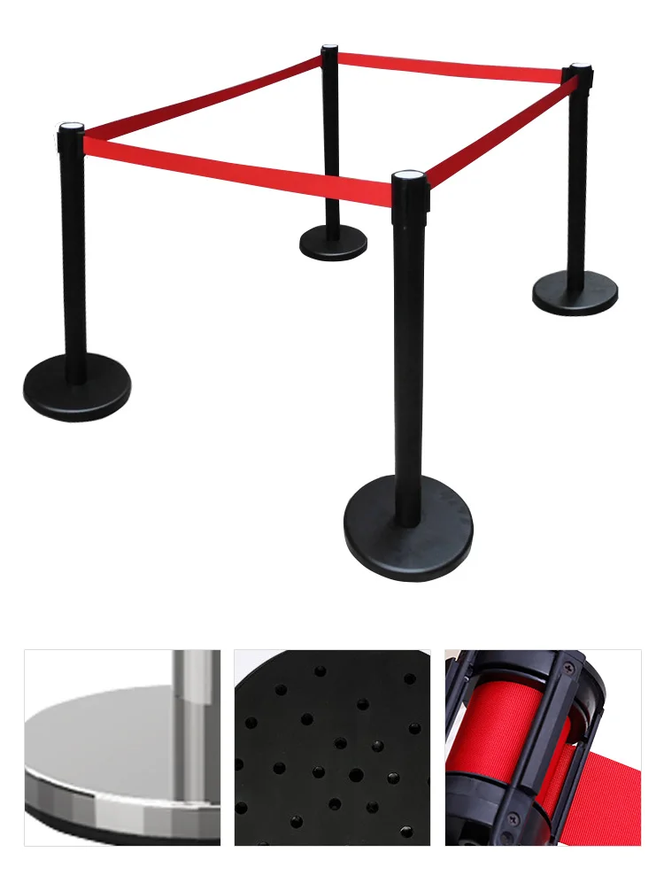 Belt Railing Stainless Steel Metal Traffic Barrier Railing Stand Stanchion Pole ...