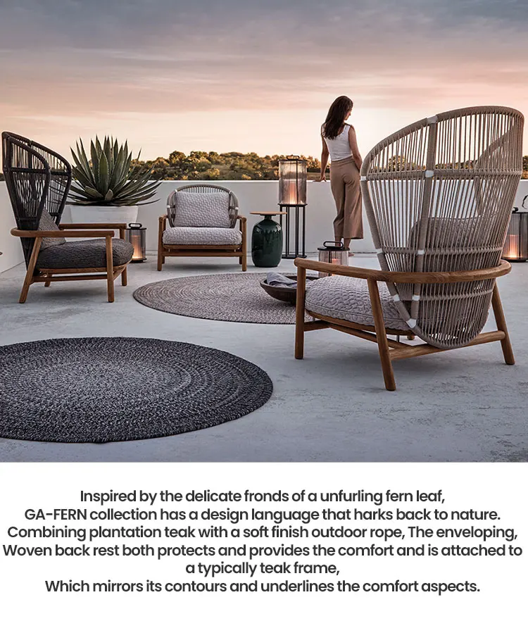 Garden Sofa Set New Design Patio Hotel Modern Style Leisure Teak Wood