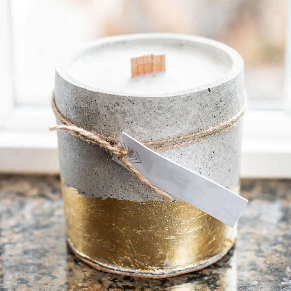 Christmas decoration luxury handmade candle jars vessel cheap matte cement cylinder candle jar in bulk