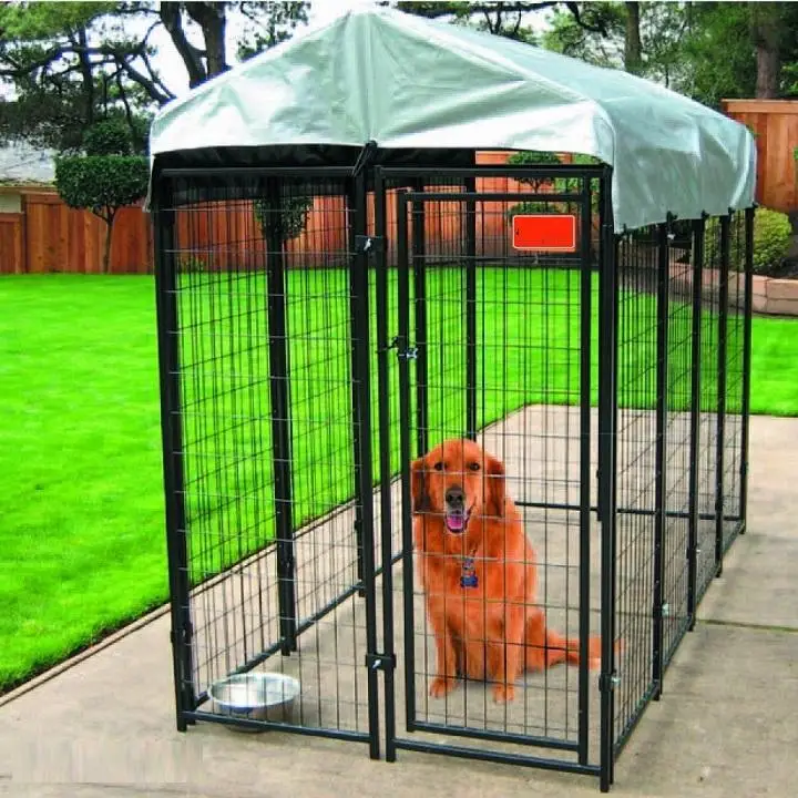 Factory Welded Wire 6'hx10'lx5'w Dog Metal Kennels Out Door Wholesale 