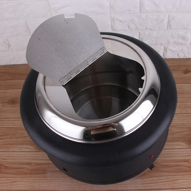 13 Liter Hotel Buffet Electric Soup Warmer Stainless Steel Food Warmer Electric Heating Food Soup Pot_2
