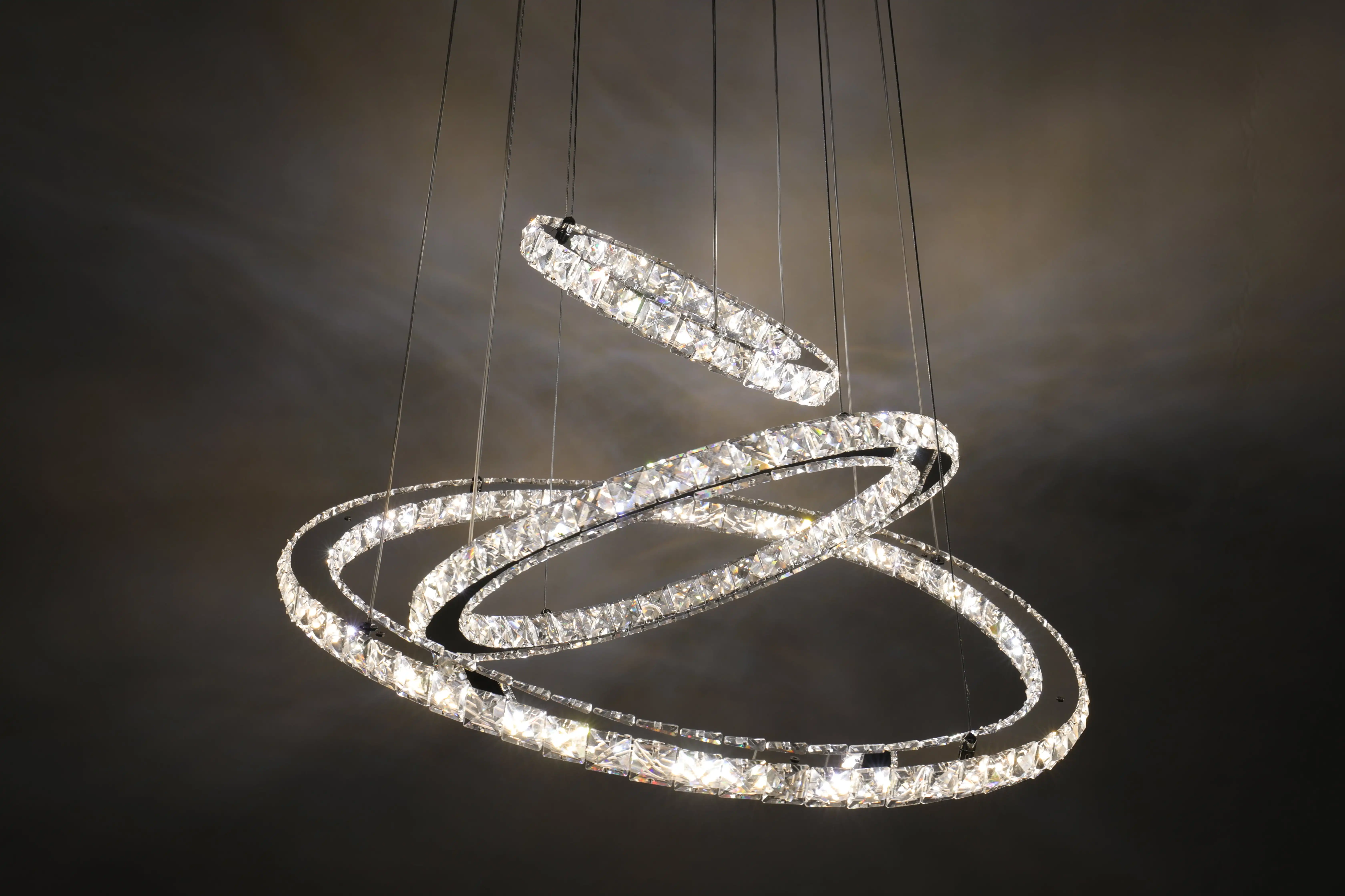JYLIGHTING 大型クリスタルリングシャンデリア 20/40/70cm対応
