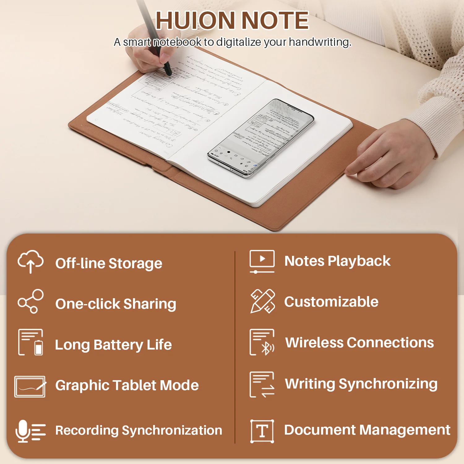 HUION Note X10 2 in 1 Digital Notebook with Pen - Portable