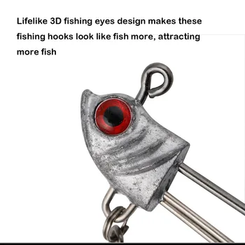 Wholesale 3D Eyes 7.2g 9.2g 16.4g High Carbon Material Fishing Lead Jig Head with Spoon Blade for Soft Worms Lure – Soft Lure – view 4
