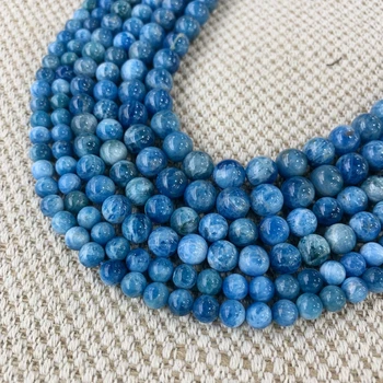 Natural Blue Apatite Round Beads Loose Bead Handicraft Gemstone Jewelry Making 6 8 10mm