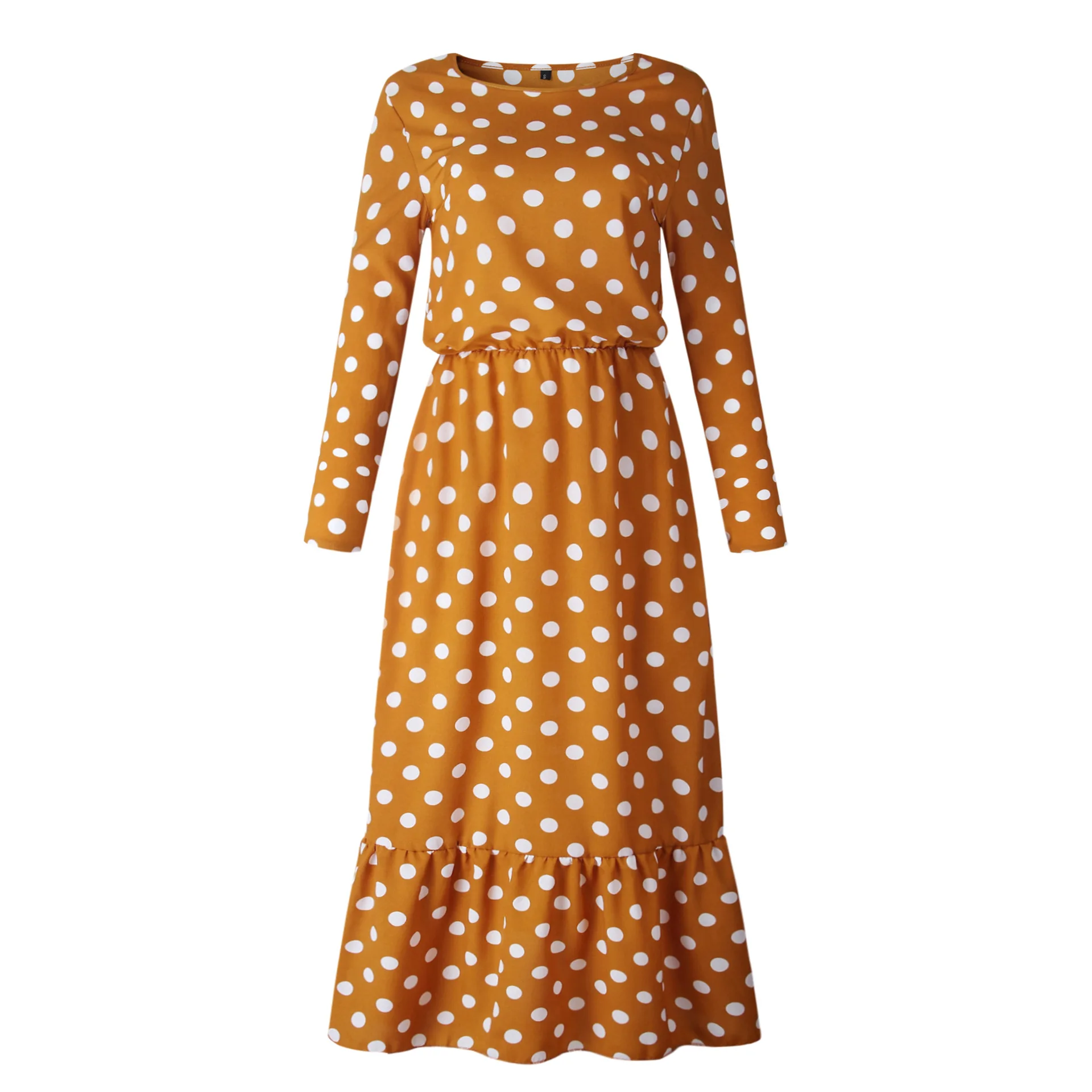 Buy White Polka Dotdress,Midi Dress 