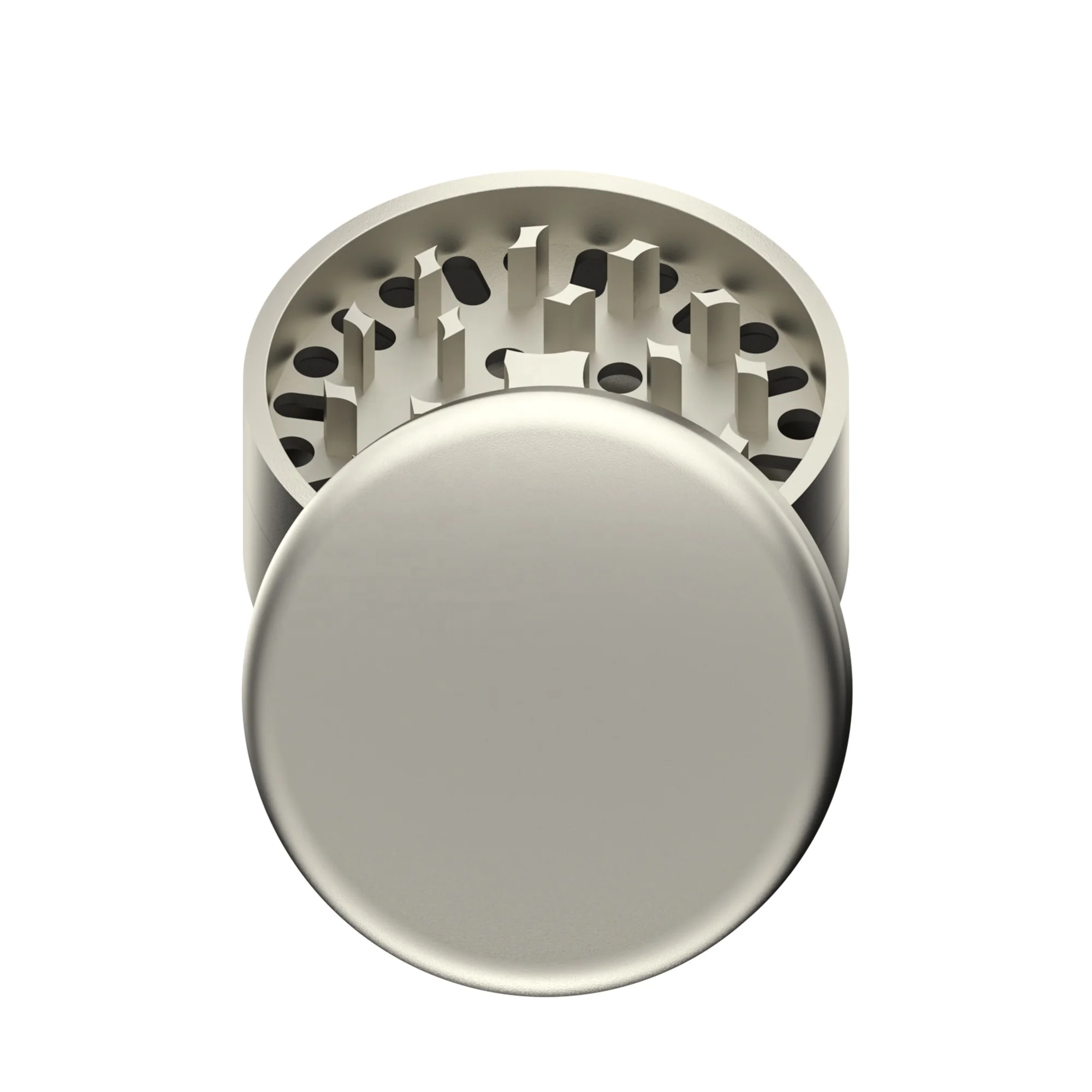 New Design Simple Hand Crank Custom Made 3 Part Private Label Novelty Titanium Manual Herb Grinder