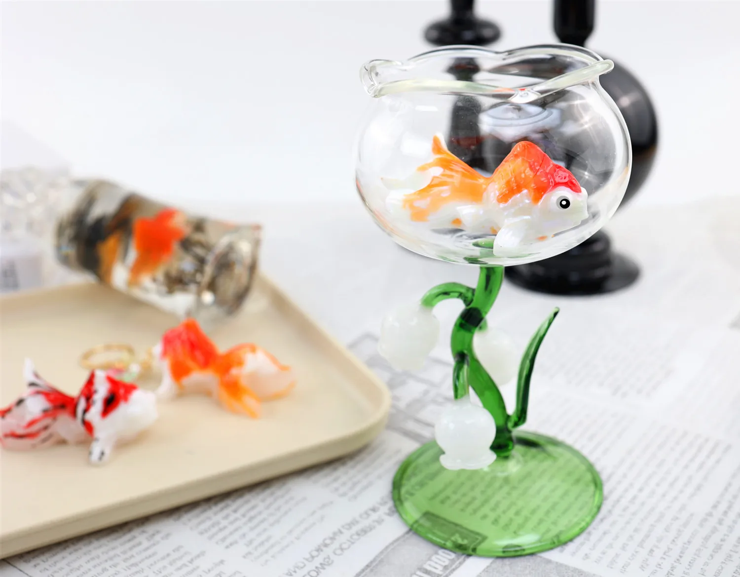 JIAOAO 50 Pcs Resin Goldfish Charms Small Fish In Water Bag Pendant Resin  Goldfish Water Bag Charms Resin Charms For DIY Earrings KeyChain Crafts.