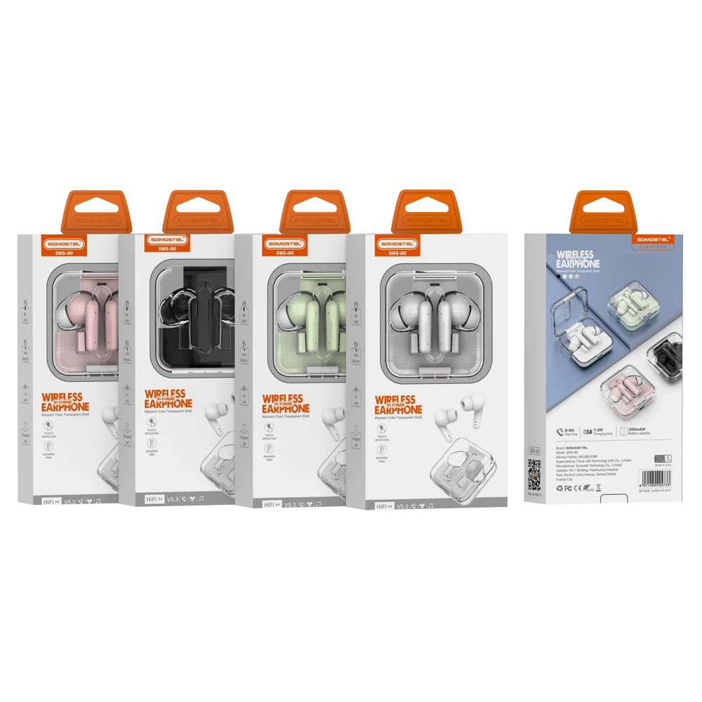 Somostel I80 Wireless Stereo Earphones Perfect for Mobile