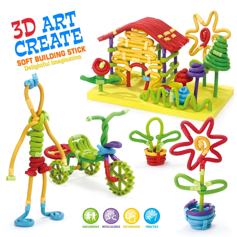 Hw 2022 Stem Toys Educative Toy Diy Bendable Building Blocks