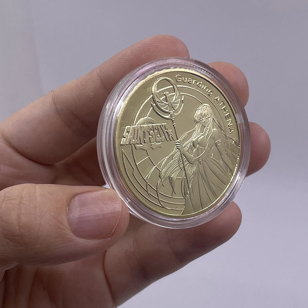 Custom Japan Anime Cartoon Saint Seiya Athena 24k Gold Coins