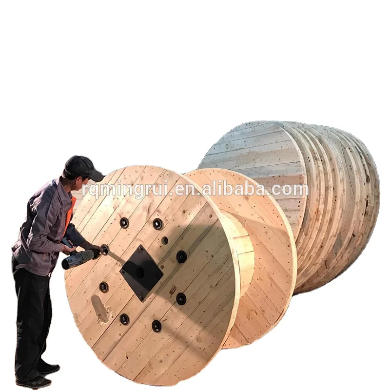 Large Empty Wooden Cable Spool