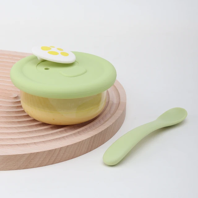 Latest BPA-Free Safe Food Grade Silicone Baby Feeding Set Animal Pattern Free Includes Plate PPSU Mushroom Refill Box Cleaning