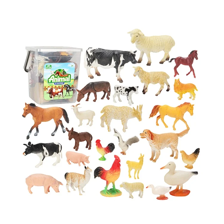 Wholesale 50 Pcs Toy Animals Model Plastic Kids Toys Farm Animal Set