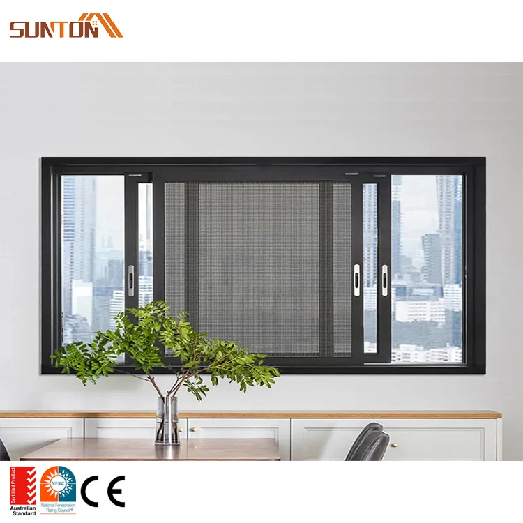 Factory Price Customized Aluminum Profile Double Glazed Glass Sliding Window in Zambia Ghana Tanzania Gambia Nigeria Philippines