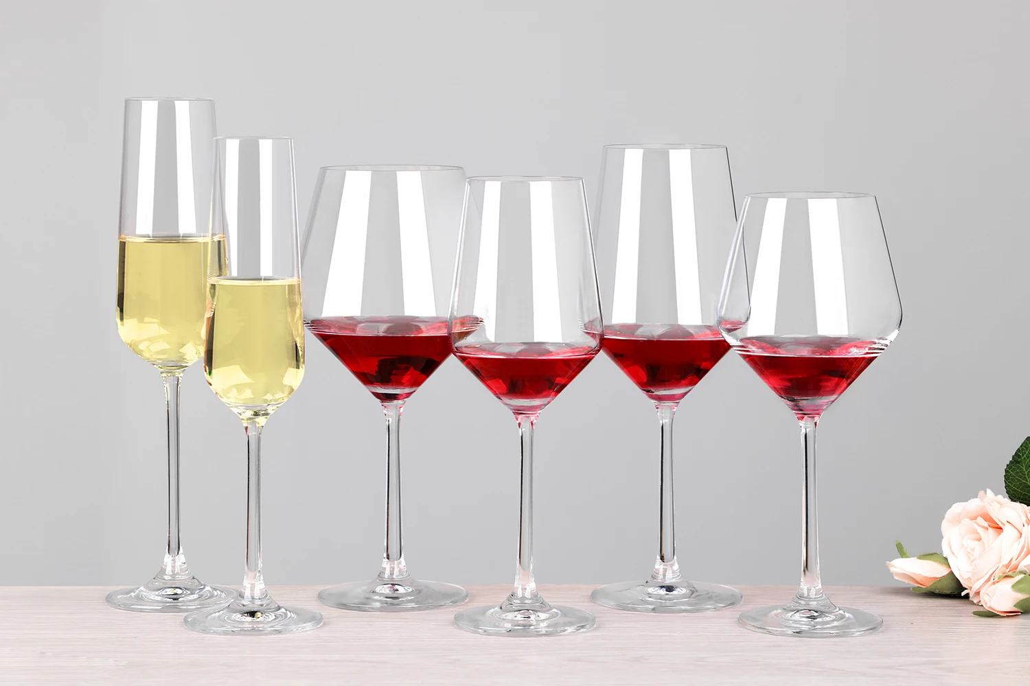Bulk clear Wholesale Glass champagne Flutes Stemless Wine Glasses Cup Goblets Set for Wedding