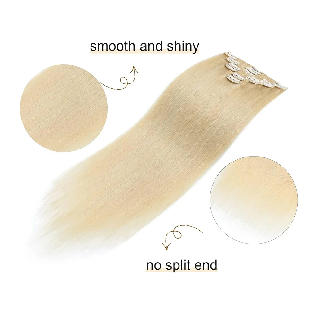 Glattes Echthaar Clip In Extensions Naturschwarz Für Damen_voghion.com