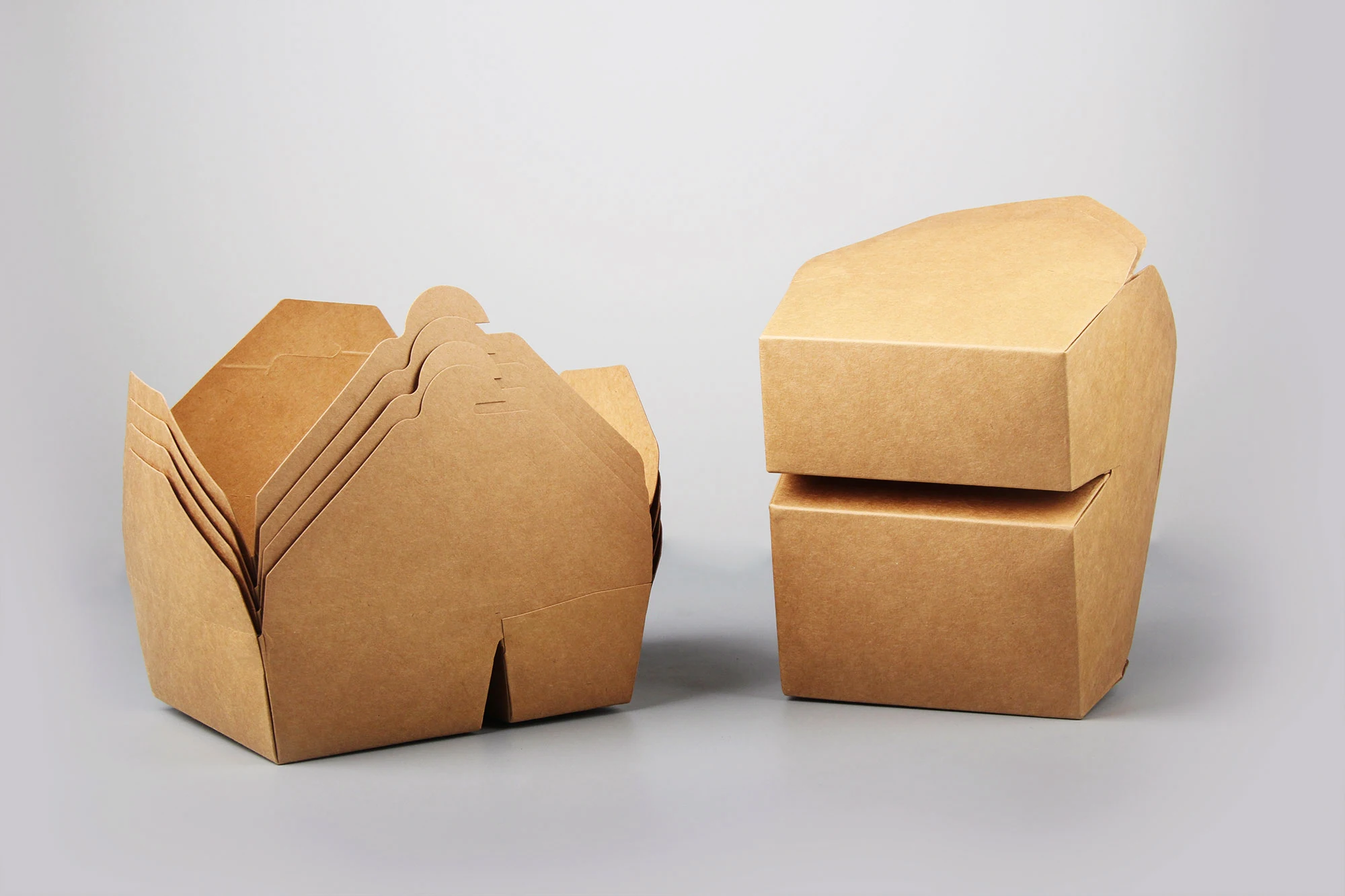 Biodegradable Kraft Paper Togo Lunch Box 26oz 30oz Three Five Compartments Sandwich Cake Packaging Takeaway Box factory