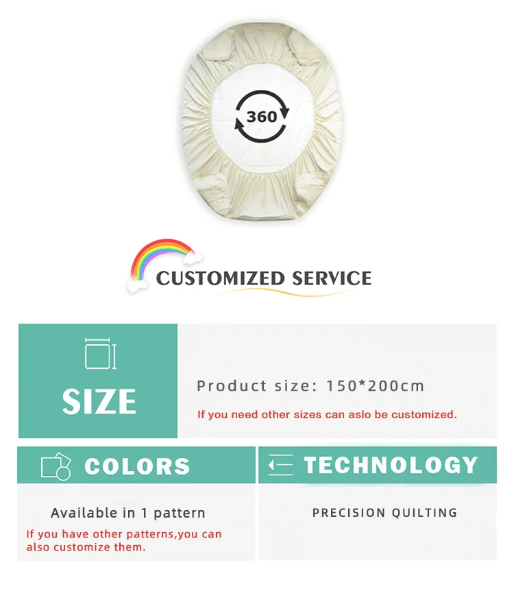 Wholesale Jacquard Bed Mat Cooling Lyocell Nylon Fabric Full Size Home Quilted Mattress Topper OEKO-TEX Certified All-Season details