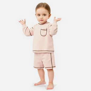 Skin-Friendly 96%Cotton 4%Spandex Girls Sets 2-8Y Long-Sleeve Floral Print Elastic Waist for Spring/Fall & Daily Wear