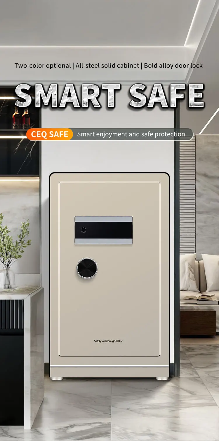 CEQSAFE TUYA APP WIFI Biometric Fingerprint Digital Safe Box Heavy Security Steel Money Electronic Safes for Home Office Hotel manufacture
