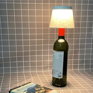 Cordless Wine Bottle Lamp Rechargeable Touch LED Desk Lamp for Bedroom