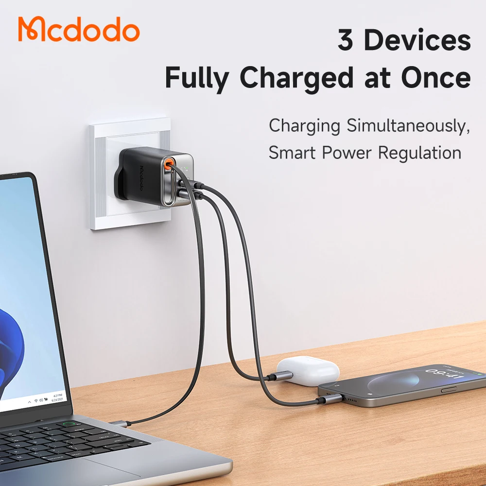 MCDODO ที่ชาร์จ409 Freego พร้อมสาย USB-C 67W หดได้45W PPS
