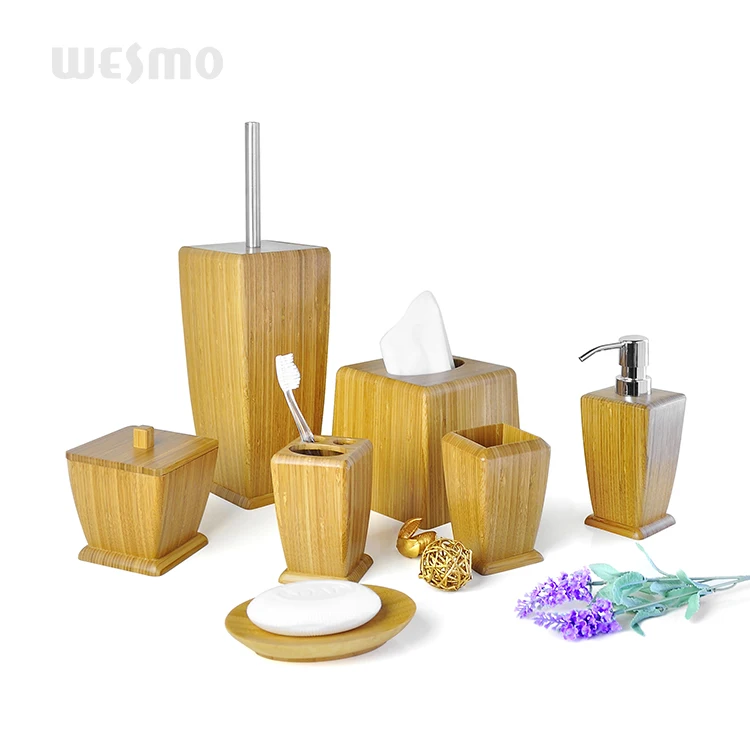 Simple Natural Bamboo Bath Accessory Set Bamboo Bathroom Kit Set Buy Bamboo Bathroom Kit Set