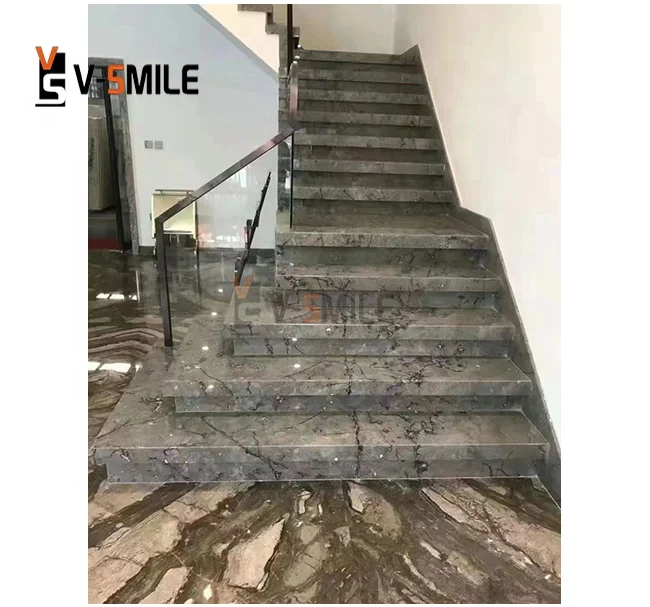 Chinese Dark Grey Marble with Overlapping Curve Veins Jamb Protector Door Casing Door & Window Frames