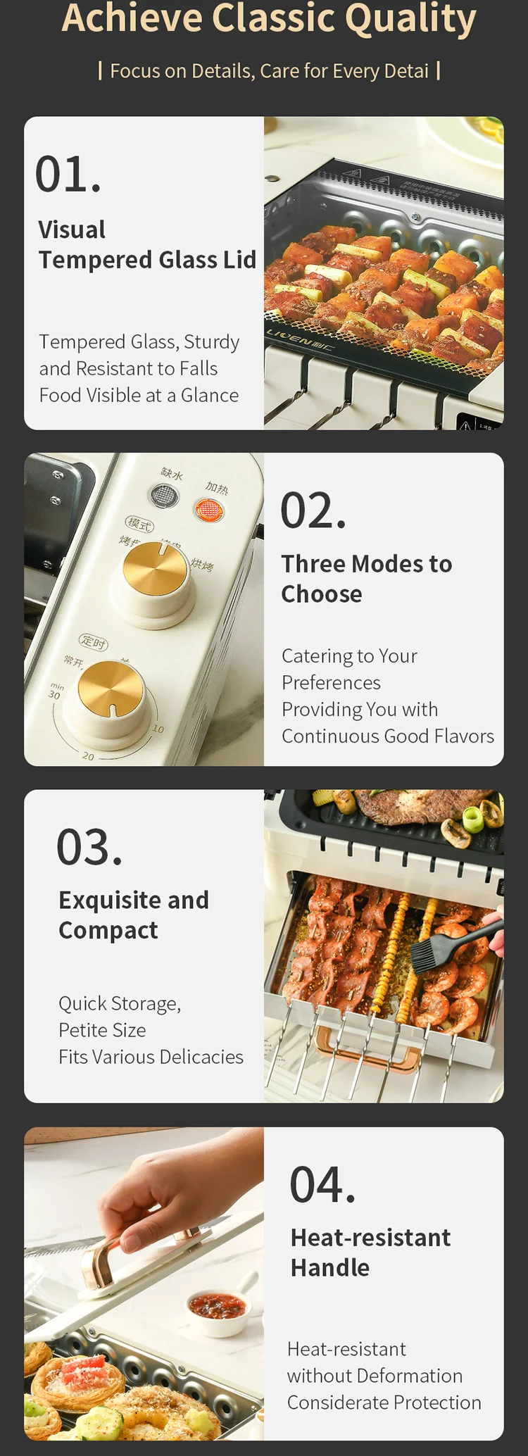 3 In 1 Electric Bbq Kebab Grill Machine Household Automatic Rotating