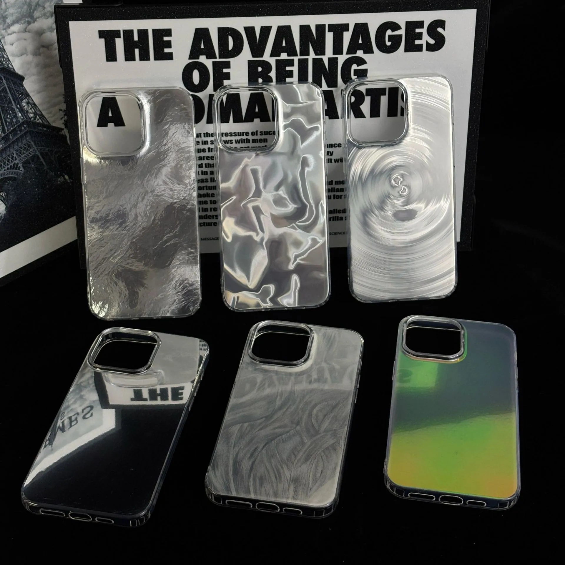 Stylish Simple Laser Vortex Texture Phone Case for iPhone 11 Case IPhone 17  16 15 14 13 11 12 Pro Max Shockproof Soft Cover