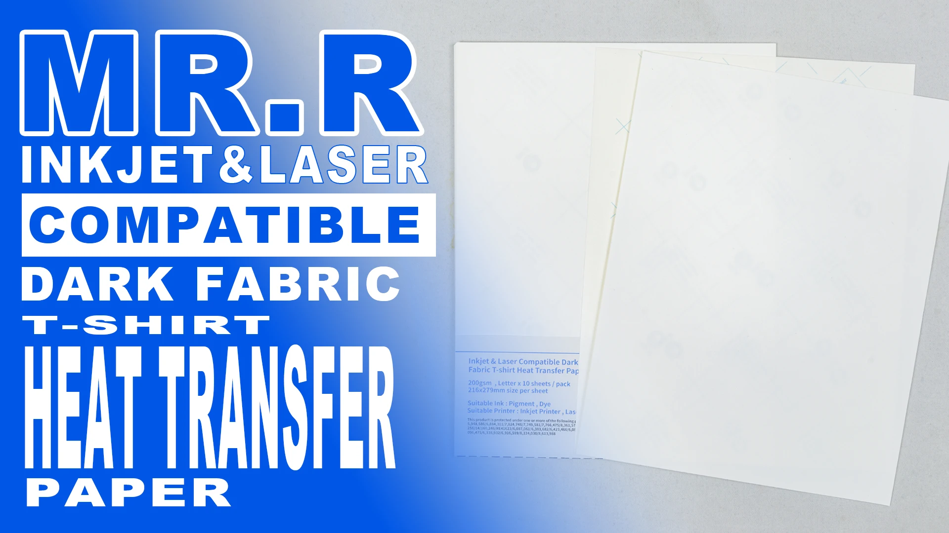 Mr.r A4 Size Pack Of 10 Sheets Inkjet Heat Transfer Paper For Dark