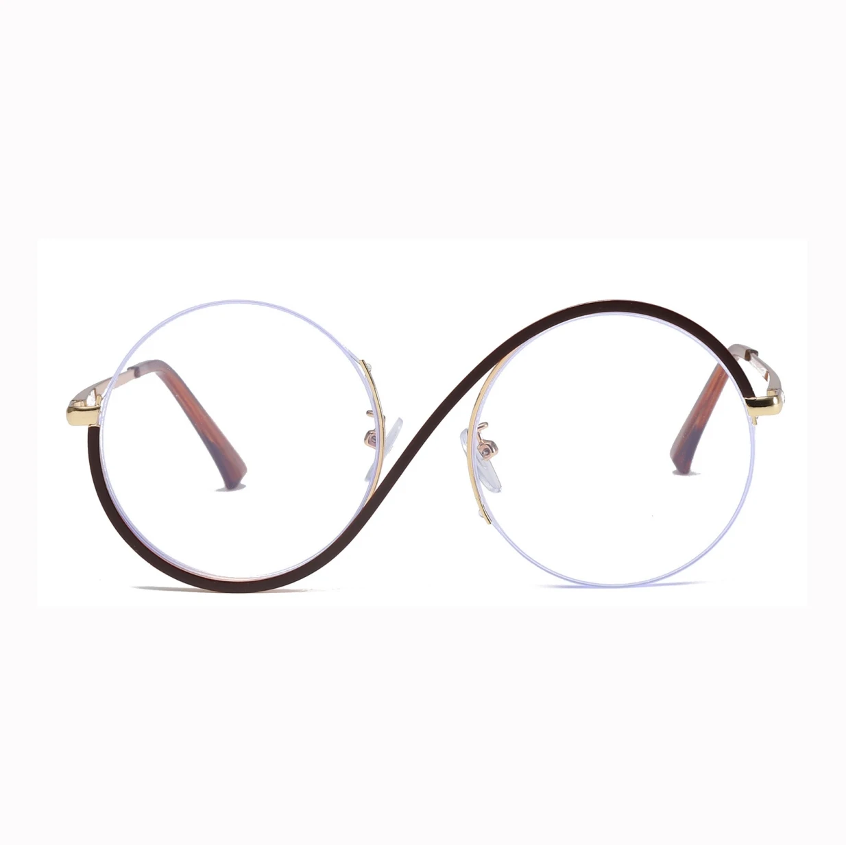 Alibaba.com: Luxury Metal Half-rim Round Eyeglasses Frames for Women ...
