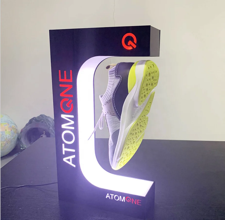 OUJIA Single Shoe Store Shop Rotating Display Stands Hanging Holder Anti Gravity Magnetic Shoe Stand
