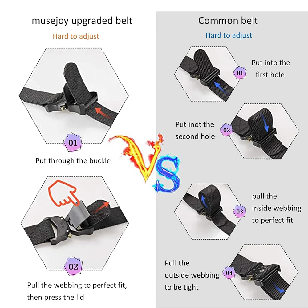 High Quality Durable Tactical Belts Nylon Web Work Belt with Heavy Duty Quick Release Tactical Belt