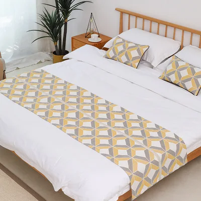 Details about   Bed Runner Luxury Bed End Scarf Pad Decorative Bed Runner with Tassel Gold 