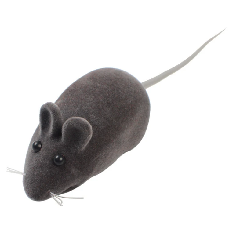 Pet Colored Flocking Plush Mouse Chew Rubber Toy Dog Chewing Mouse Cat