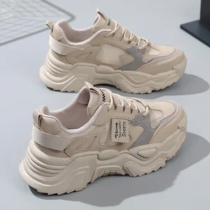 CK819-2 Spring and Summer New High Height Mesh Shoes Breathable Women's 2023 Thick Sole Versatile Casual Sports Women's Shoes